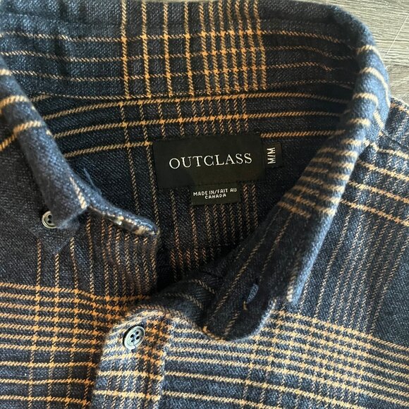 Outclass Glencheck Flannel Plaid Shirt Button Down Long Sleeve Casual Mens M - Picture 10 of 11